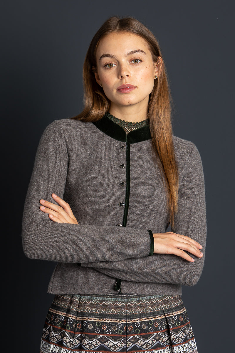 Astrifa Strickjanker Ruhpolding tee Rückansicht | Astrifa knit jacket Ruhpolding taupe back view