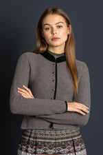 Astrifa Strickjanker Ruhpolding tee Rückansicht | Astrifa knit jacket Ruhpolding taupe back view