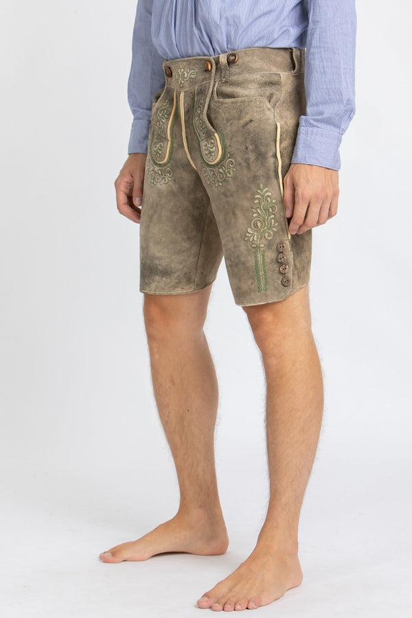 Meindl Trachten Hirschlederhose Weitenfels old grey Rückansicht | Meindl Trachten Deerskin Lederhose Weitenfels old grey back view