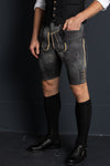 Ostarrichi Hirschlederhose Donau dunkelgrau Vorderansicht | Ostarrichi Hirschlederhose Donau dark grey front view