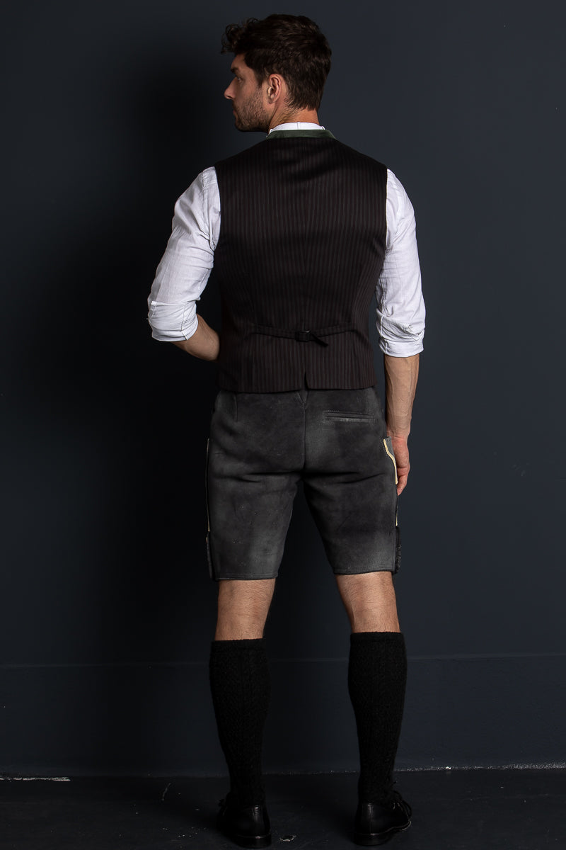 Ostarrichi Hirschlederhose Donau dunkelgrau Getragen | Ostarrichi Hirschlederhose Donau dark grey worn