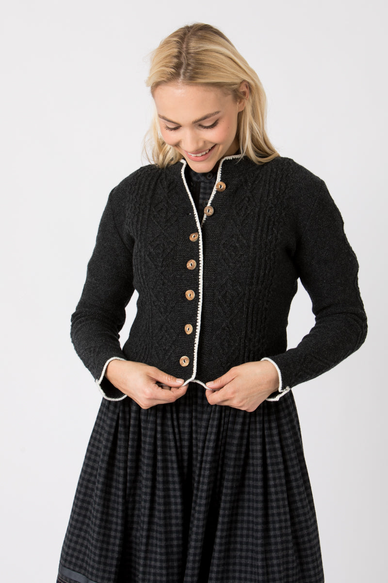Astrifa Strickjanker Hollstadt graphit Detail | Astrifa Knit Jacket Hollstadt graphite detail
