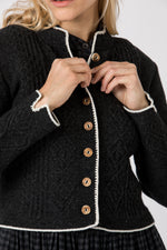 Astrifa Strickjanker Hollstadt graphit Vorderansicht | Astrifa Knit Jacket Hollstadt graphite front view