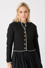 Astrifa Strickjanker Hollstadt graphit Vorderansicht | Astrifa Knit Jacket Hollstadt graphite front view