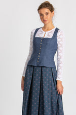 Almliebe Trachtenmieder Annemarie blau