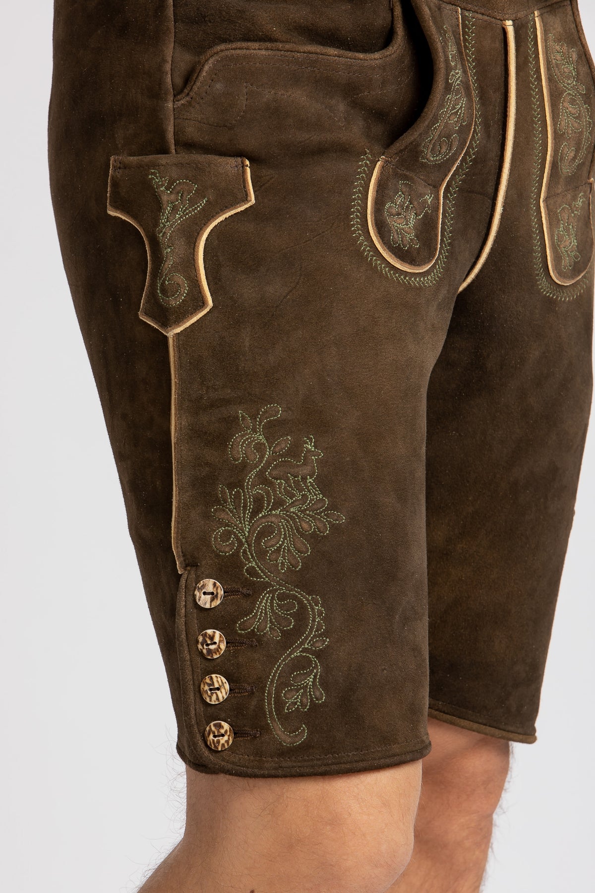 Meindl Lederhose Loisach akazie Detail | Meindl Lederhosen Loisach Acacia detail