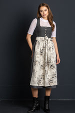 Almliebe Leinendirndl Mei Gspusi grau Rückansicht | Almliebe linen dirndl Mei Gspusi grey back view