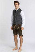 Meindl Hirschlederhose Salzburg nussbaum Rückansicht | Meindl Stag Leather Lederhosen Salzburg Walnut back view