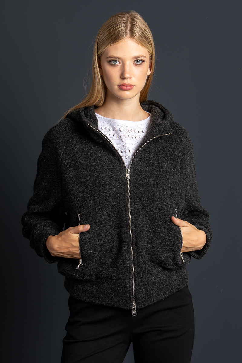 Colmar Bomberjacke anthrazit Detail | Colmar Bomber Jacket anthracite detail