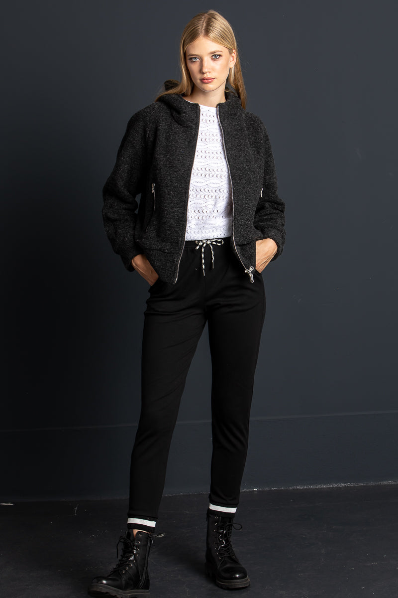 Colmar Bomberjacke anthrazit Detail | Colmar Bomber Jacket anthracite detail