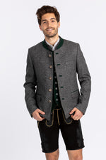 Amsel Trachtenjanker Schwabing grau melange Vorderansicht | Amsel traditional jacket Schwabing grey melange front view