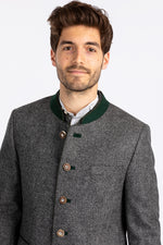 Amsel Trachtenjanker Schwabing grau melange Getragen | Amsel traditional jacket Schwabing grey melange worn