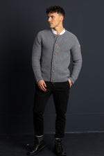 Liebling Strickjanker Thomas ohne Kapuze grau Getragen | Liebling knitted janker Thomas without hood grey worn