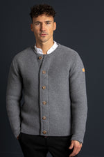 Liebling Strickjanker Thomas ohne Kapuze grau Rückansicht | Liebling knitted janker Thomas without hood grey back view