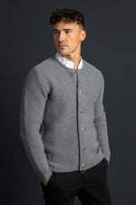 Liebling Strickjanker Thomas ohne Kapuze grau Vorderansicht | Liebling knitted janker Thomas without hood grey front view