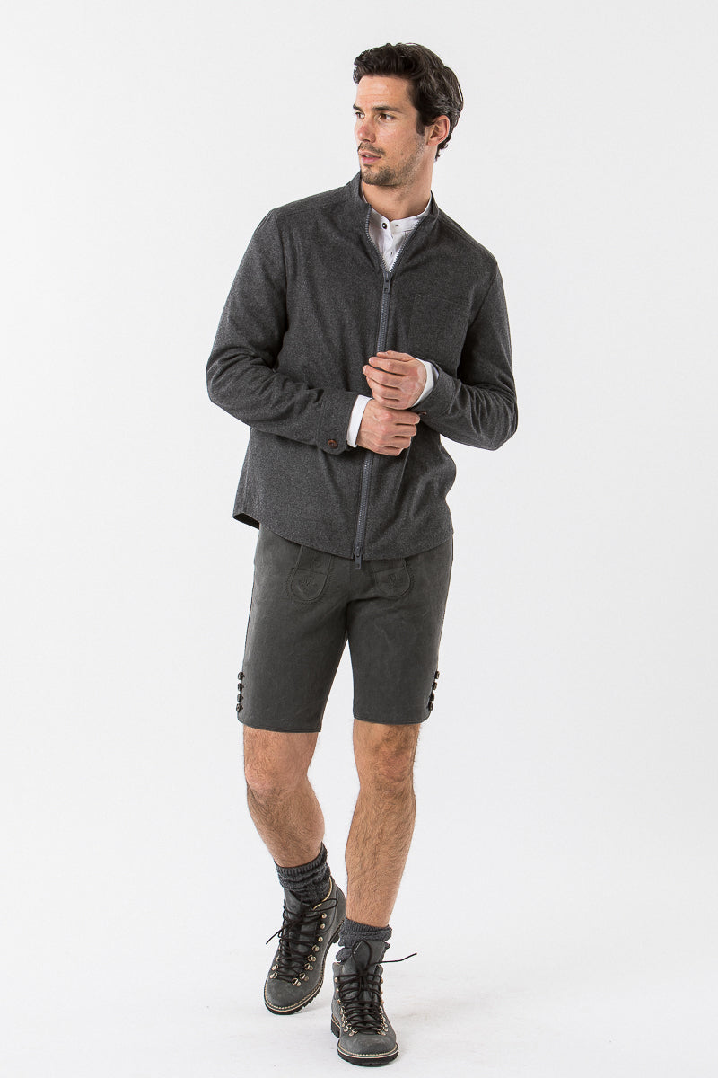 2964 Garmisch Lodenjacke Herren grau Rückansicht | 2964 Garmisch loden jacket men grey back view