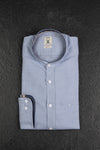 Pure Trachtenhemd Stehkragen hellblau Vorderansicht | Pure Traditional Shirt Stand Collar Light Blue front view