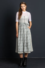 Almliebe Samtdirndl Boarische Braut grau Vorderansicht | Almliebe velvet dirndl Boarische Braut grey front view
