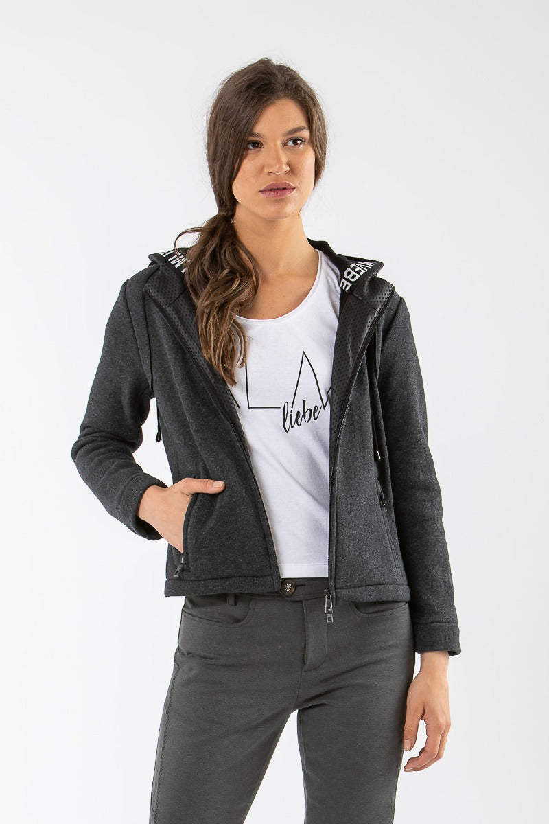 Almliebe Trachtenjacke Hirschberg anthrazit Detail | Almliebe Traditional Jacket Hirschberg anthracite detail