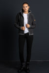 Liebling Kapuzenjanker Vera anthrazit Vorderansicht | Liebling hooded knit jacket Vera anthracite front view