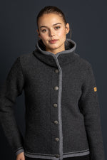 Liebling Kapuzenjanker Vera anthrazit Detail | Liebling hooded knit jacket Vera anthracite detail