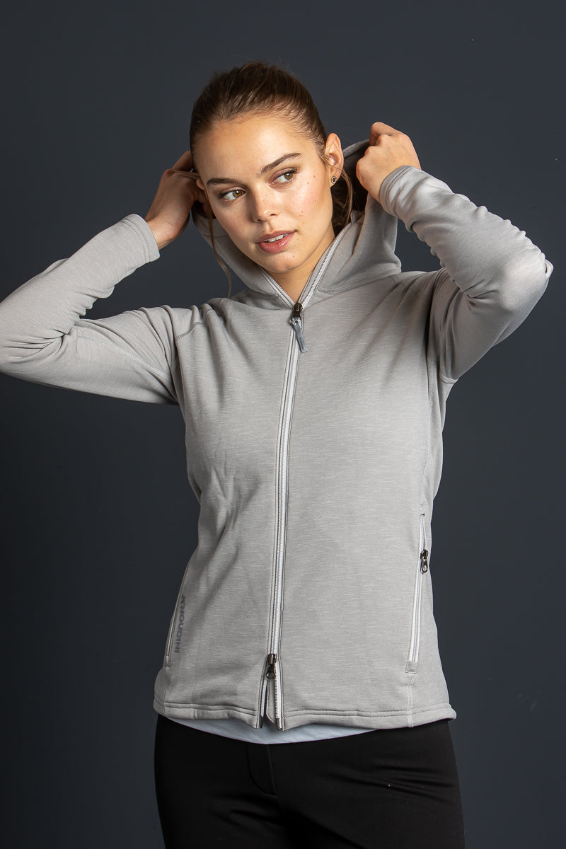 Houdini Fleecejacke Outright Cloudy Gray Detail | Houdini fleece Outright Cloudy Gray detail