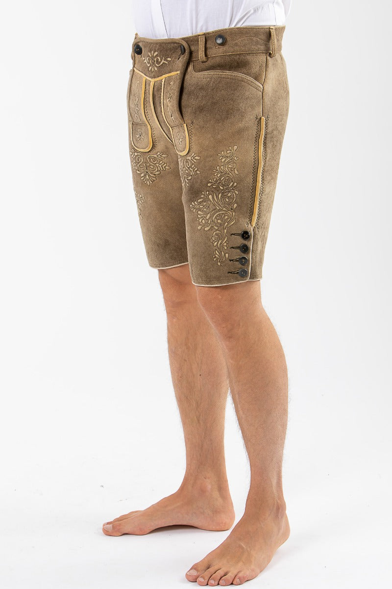Kurze Ostarrichi Lederhose Weissenberg Rothirsch hell