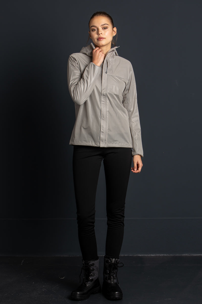 Houdini Shelljacke The Orange taupe Detail verpackt | Houdini shell jacket The Orange taupe packed detail