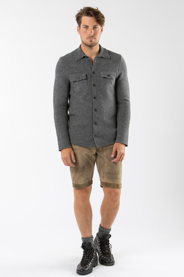 2964 Garmisch Strickhemd grau Detail | 2964 Garmisch Knit Shirt Grey detail
