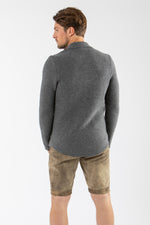 2964 Garmisch Strickhemd grau Rückansicht | 2964 Garmisch Knit Shirt Grey back view