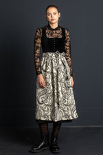 Almliebe Samtdirndl Wiesn Wunda schwarz/weiß