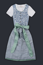 Berwin & Wolff Kinderdirndl jeansblau Rückansicht | Berwin & Wolff children's dirndl denim blue back view