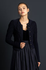 Gottseidank Strickjanker Ophelia marine Vorderansicht | Gottseidank knit jacket Ophelia navy front view