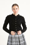 fei scho schee Strickjanker schwarz Vorderansicht | fei scho schee Knit Janker black front view