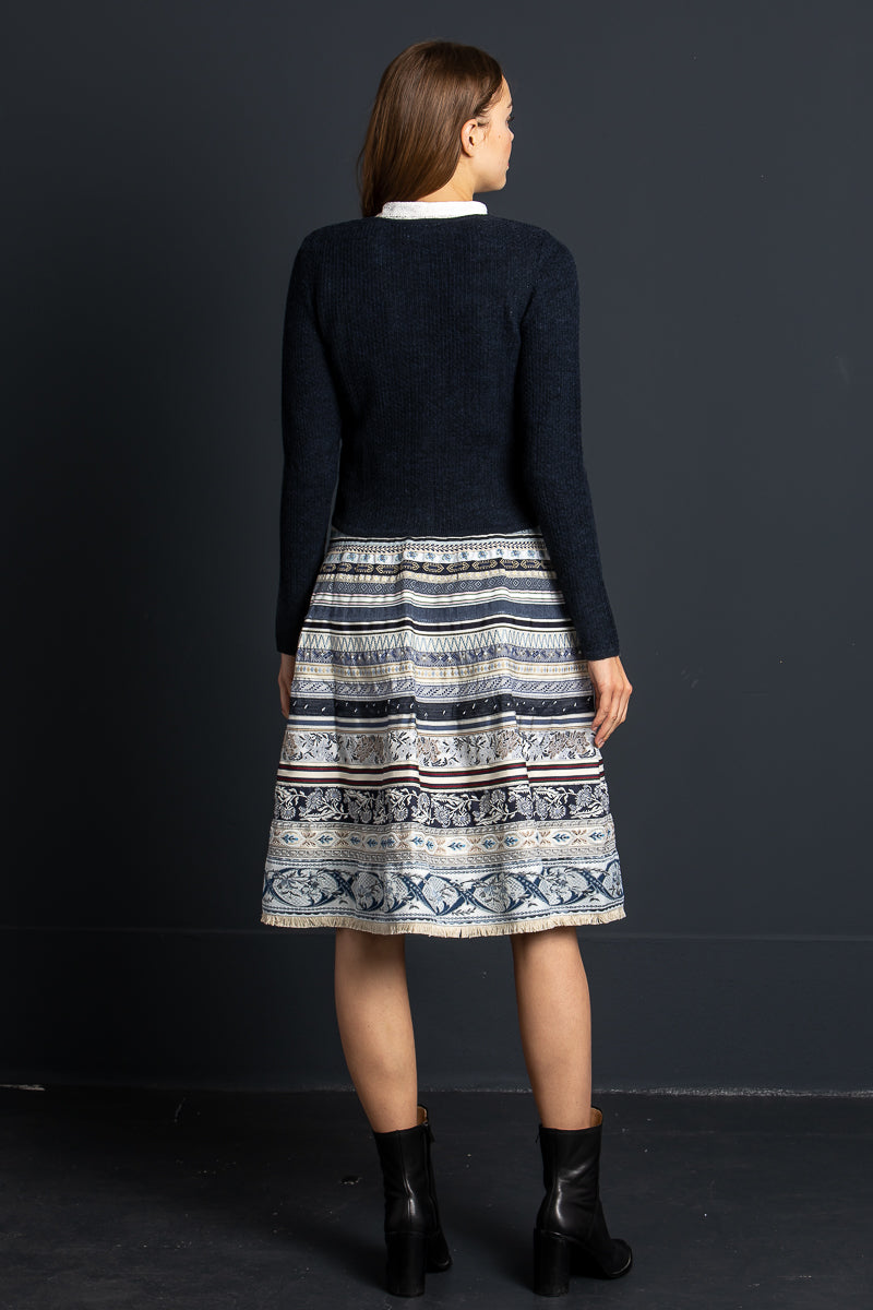 Felicitas Strickjanker dunkelblau Rückansicht | Felicitas knit jacket dark blue back view