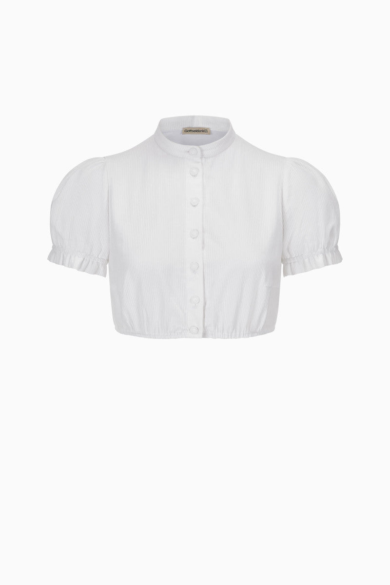 Gottseidank Dirndlbluse Franzi weiß Vorderansicht | Gottseidank dirndl blouse Franzi white front view