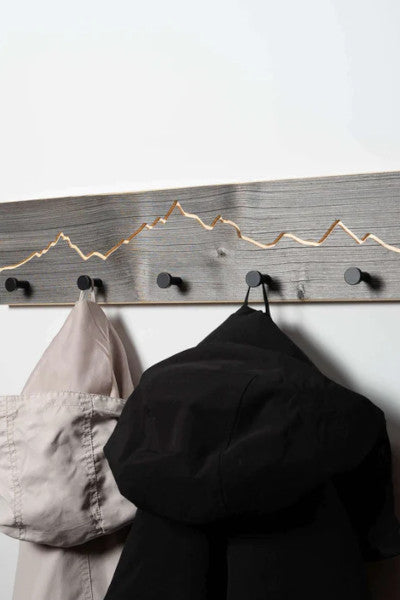Woods Garderobe Altholz Berg Motiv 55cm