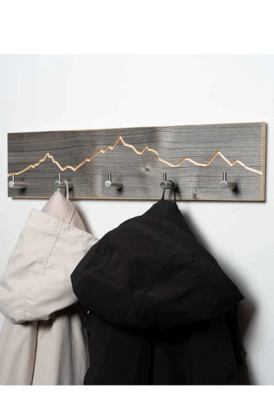 Woods Garderobe Altholz Berg Motiv 55cm
