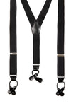 Gebrüder Orth Hosenträger Schwarz Leder Vorderansicht | Gebrüder Orth Trachten suspenders black leather front view
