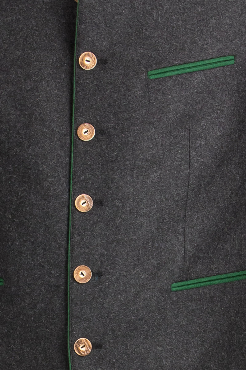 Gebrüder Orth Trachtenjanker anthrazit/grün Getragen | Gebrüder Orth traditional jacket anthracite/green worn
