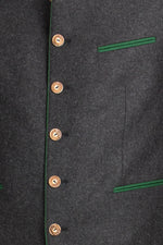 Gebrüder Orth Trachtenjanker anthrazit/grün Getragen | Gebrüder Orth traditional jacket anthracite/green worn