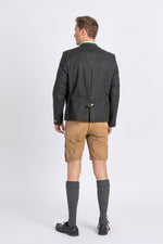 Gebrüder Orth Trachtenjanker anthrazit/grün Detail | Gebrüder Orth traditional jacket anthracite/green detail
