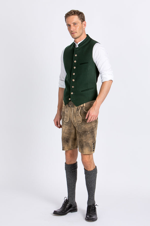 Gebrüder Orth Trachtenweste grün Rückansicht | Gebrüder Orth traditional vest green back view