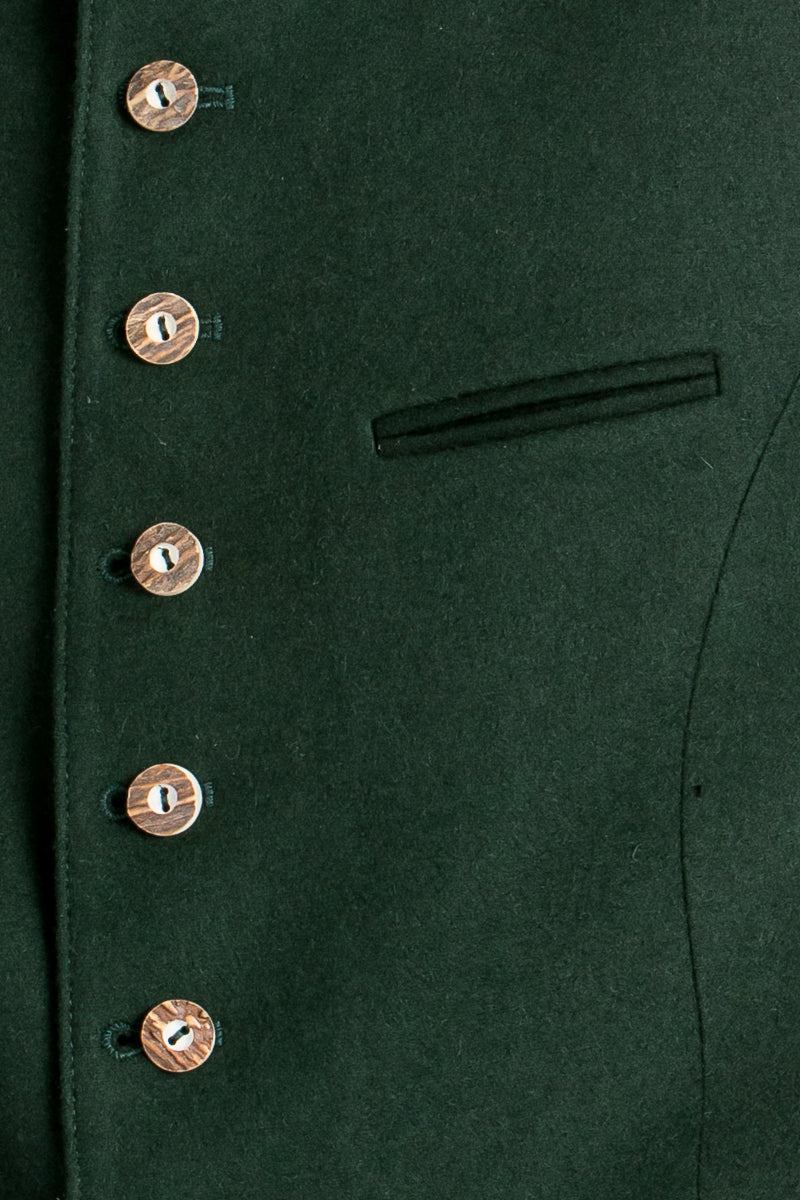 Gebrüder Orth Trachtenweste grün Detail Kragen | Gebrüder Orth traditional vest green collar detail
