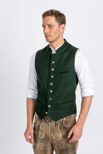 Gebrüder Orth Trachtenweste grün Detail Knopfleiste | Gebrüder Orth traditional vest green button placket detail