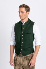 Gebrüder Orth Trachtenweste grün Vorderansicht | Gebrüder Orth traditional vest green front view
