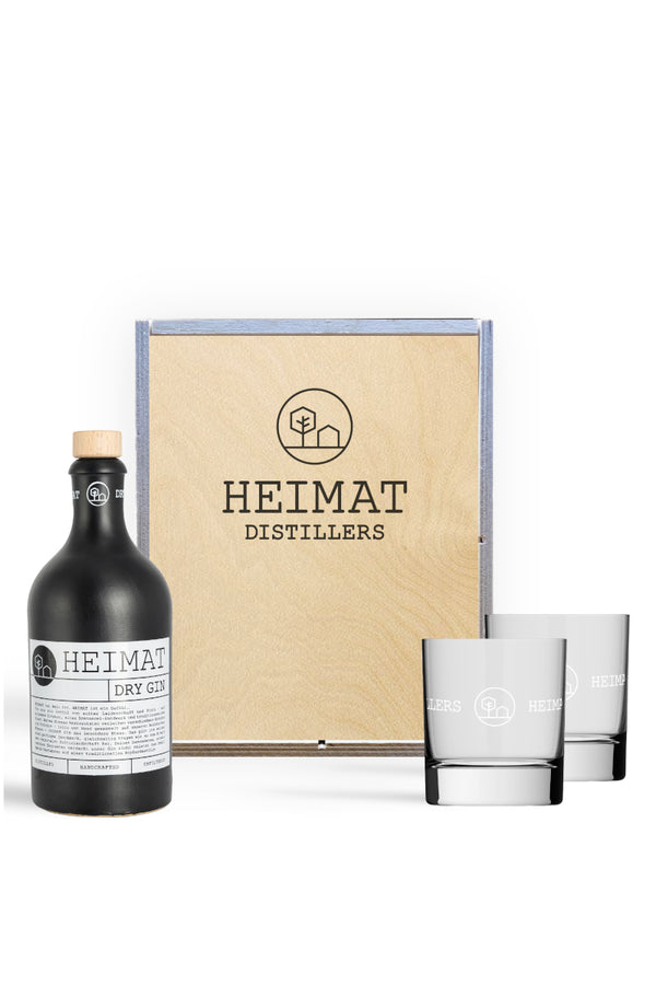 Heimat Distillers Gin Geschenkset Holzbox 0,5L