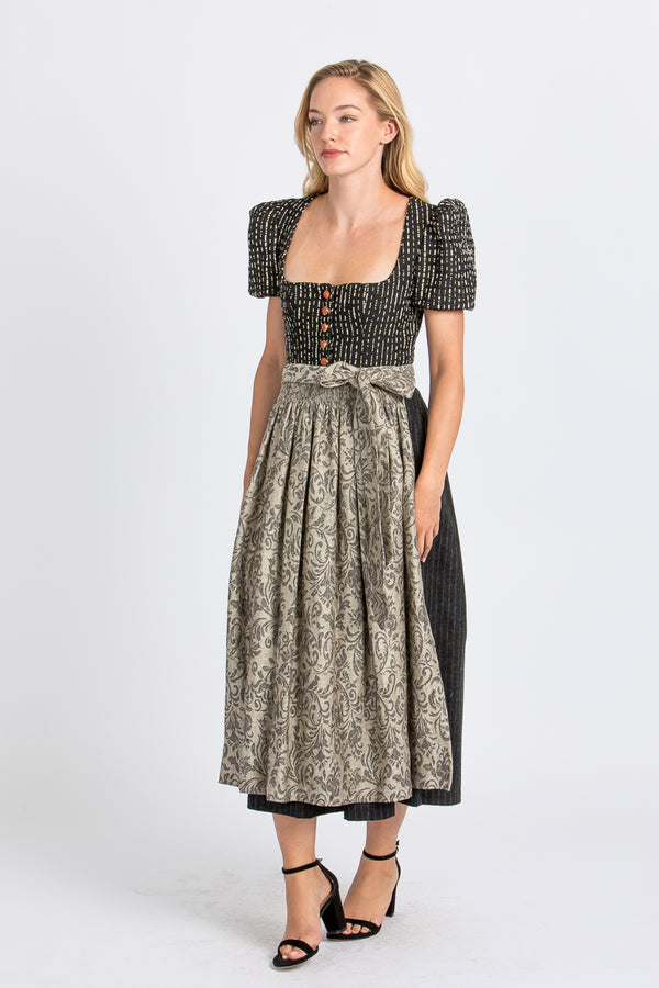 Gottseidank Jacquard Dirndl Lorle schwarz Vorderansicht | Gottseidank jacquard dirndl Lorle black front view