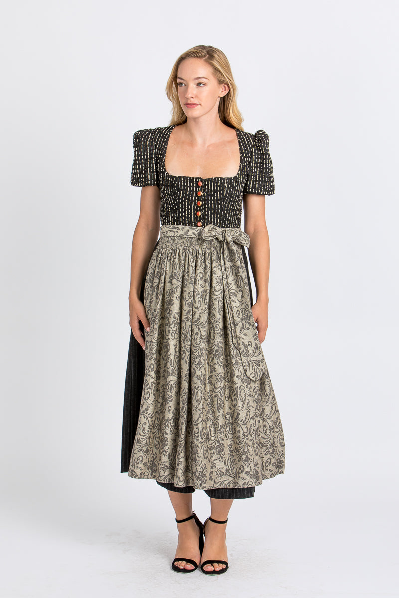 Gottseidank Jacquard Dirndl Lorle schwarz Detail | Gottseidank jacquard dirndl Lorle black detail
