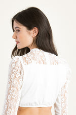 Gottseidank Dirndlbluse Ernesta eierschale Detail Spitze | Gottseidank Dirndl Blouse Ernesta eggshell lace detail